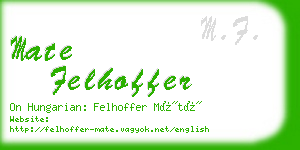 mate felhoffer business card